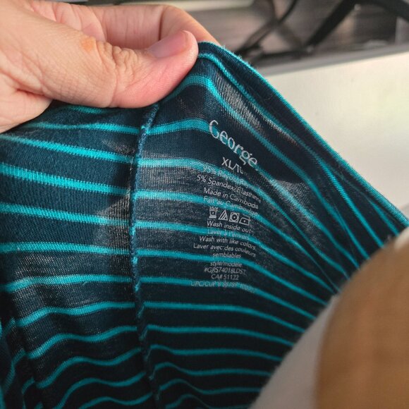 George Teal & Aqua Striped Sleeveless Dress – Size XL - Picture 2 of 2